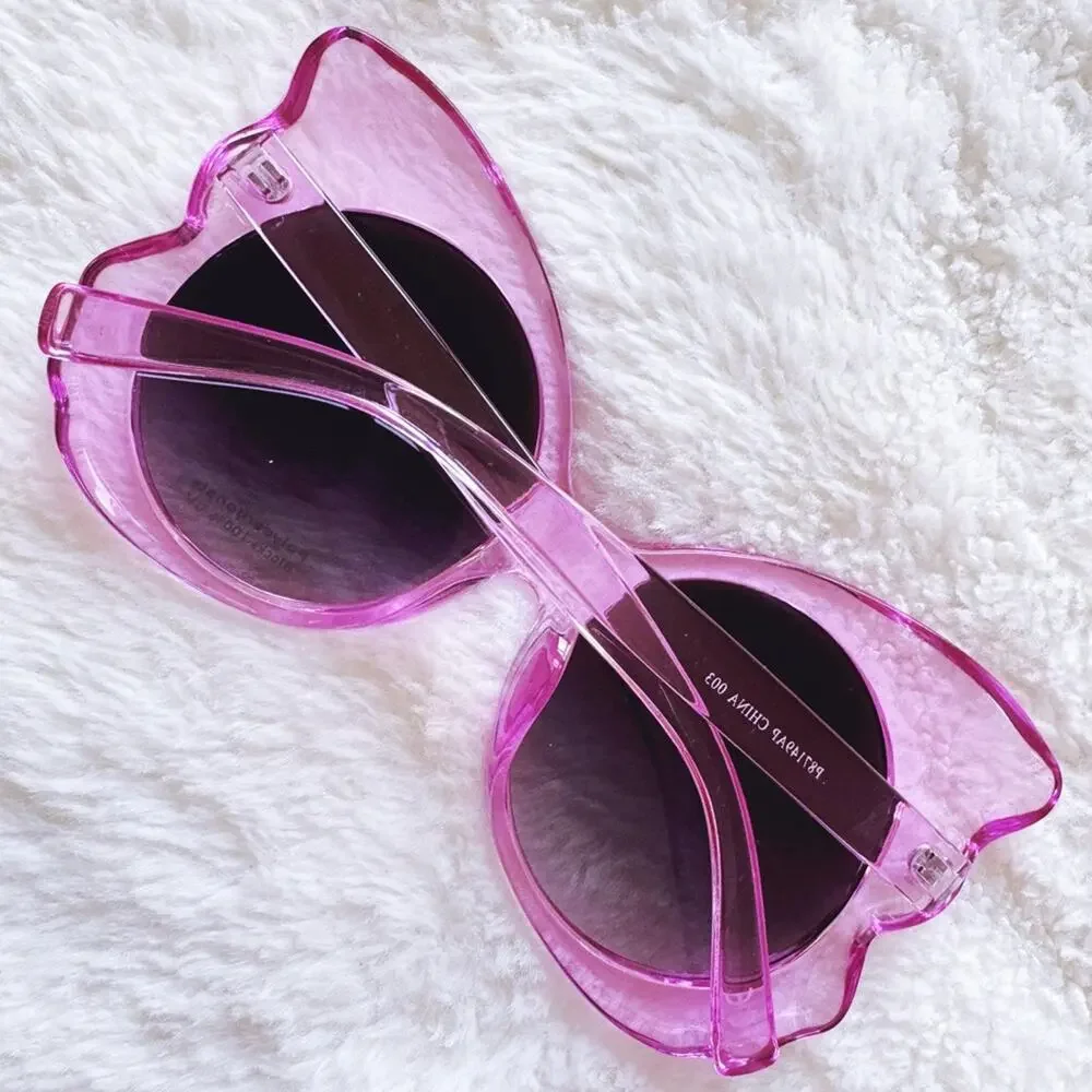 Eliza Dark Pink Butterfly-shaped Sunglasses